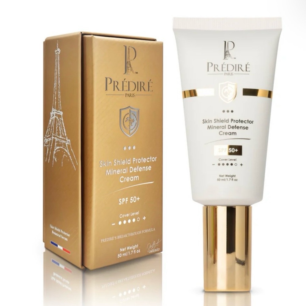 Prédiré Skin Shield Mineral Defense Cream SPF 50+ — White & Gold